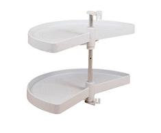 kuekom Armario esquinero 90 tableros 1/2 con Base giratoria para carrusel, semicírculo 2, Blanco, S.24