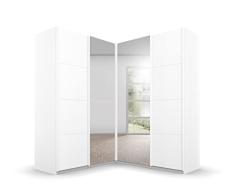Rauch Möbel Quadra Gabinete de Esquina de Puertas flotantes, Madera de ingeniería, Weiß, 181x210x187