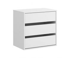 DEKIT GRUPO RIMOBEL Cajonera para Interior de Armario, Melamina, Blanco, 60x60x40 cm