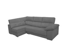 SHIITO - Sofá de 3 Plazas con Chaise Longue Izquierda y Arcón - Modelo Supreme - 275 x 100 x 90/160 cm - con Asientos Deslizantes y Reclinables - Gris