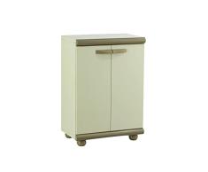 Gardiun Armario Bajo de Jardín Resina Arizona 62,5x39x92 cm Beige 2 Puertas