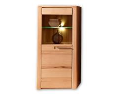 Stella Trading haya barnizada Núcleo Haya Maciza Salón Vitrina Armario, Madera, marrón, 40 x 60 x 127 cm
