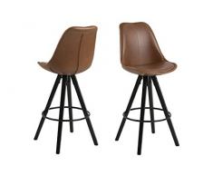Amazon Brand - Movian Arendsee - Juego de 2 taburetes de bar, 55 x 48,5 x 111,5 cm, marrón