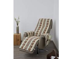 K. & N. Lana de Lana para sillón con reposabrazos Schoner y Largo reposapiés, Flor, Capa Base: 100% poliéster, Folklore, Parte Central 200 x 50 cm, Aprox. 60 x 40 cm