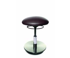 Topstar ST59S08 Sitness 23 - Taburete tapizado Regulable, peana de Madera con Revestimiento de Acero Inoxidable, Color marrón