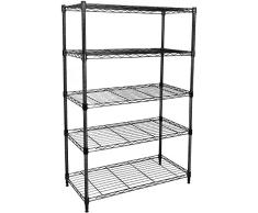 YSSOA Estantería Resistente de 5 estantes, 29 Pulgadas de Profundidad x 35 Pulgadas de Ancho x 61 Pulgadas de Alto, 5 Niveles, Negro