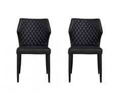 Homemania Silla Ara, Metal, Tela, Negro, 56 x 47 x 84 cm