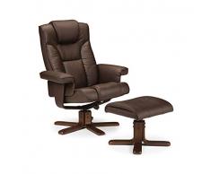 Julian Bowen Malmo - Sillón reclinable y escabel, Color marrón