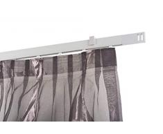 InCasa Barra para Cortina 32 x 12 mm, 140 cm. de Longitud, en Aluminio Cepillado, Soportes Largos – Completo