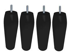 Margot Taller de Artista Olive – Juego de 4 Patas de somier, Madera, Negro, 5,5 x 5,5 x 18 cm