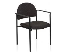 hjh OFFICE 704331 Silla de confidente XT 700 Tela Gris, Silla visitante con reposabrazos, tapizadas, Respaldo ergonómica, Apilable