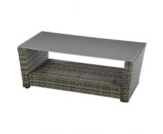 Hespéride HES23-149504 Mesa Baja de jardín Polynésia Naturae, Vidrio Templado, Multicolor, L