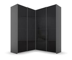 Rauch Möbel Quadra Gabinete de Esquina de Puertas flotantes, Madera de ingeniería, Grau, 181x229x187