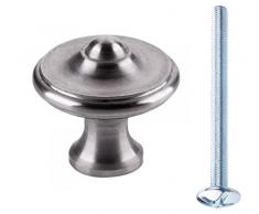 cyclingcolors pomos vintage plata gris acero con tornillo redondo 25mm manijas cajones armario tiradores muebles puertas cocina