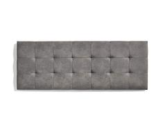 ECCOX - Cabecero de Cama Capitone a Cuadros de Tela Antimanchas Aquaclean- Cabezal Tapizado con Acolchado de Espuma y Refuerzo Trasero - Color Gris - 112 cm para Camas de 100 cm