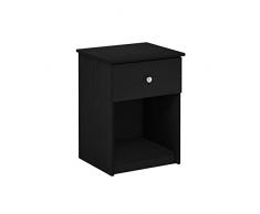 Furinno Lucca Mesita de Noche, Madera, Roble Negro, Pack de 1
