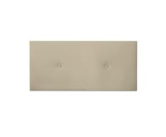 Duérmete Online Cabecero Premium Acolchado Modelo Milán | Tapizado en Polipiel de Alta Gama-Incluye Herrajes y Tornillería, Madera, Beige, 115 x 60 cm (Cama 105)
