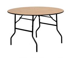 Flash Muebles 48 Redondo Mesa Plegable Banquete de Madera con Acabado con Revestimiento de Clara Top