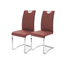 Robas Lund Köln Silla Cantiléver, Poliéster y Metal Cromado, Rojo, 45x48x66 cm