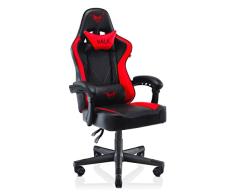VALK Eyra - Silla Gaming, Silla Gamer Ancha, Reclinable 135º, Acolchado Alta Densidad, Reposabrazos Fijos, Silla Escritorio Silla Oficina (Roja)