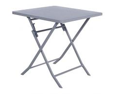 JJA Mesa Greensboro Cuadrada, 2P, Acero tratado epoxi, Gris Cuarzo, L