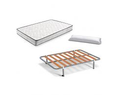 HOGAR24 ES - Aloe Vera + somier Basic + Almohada Fibra Fibra, Medidas 105x190