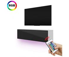 Selsey 140 - Mueble para televisor, Color Blanco Mate y Negro Brillante
