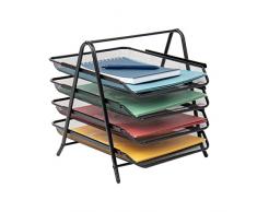 Mind Reader 4tpaper-blk 4 Tier Bandeja de Papel Organizador de Escritorio, Negro
