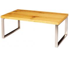 Haku Möbel 15619 mesa de centro, metal, aspecto acero inoxidable roble, 60 x 100 x 38 cm