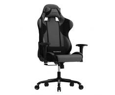 SONGMICS Racing Silla de Escritorio Silla giratoria de Oficina con Soporte Lumbar Negro, Gris RCG02G