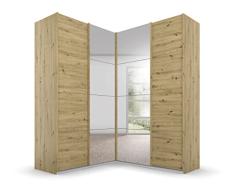 Rauch Möbel Quadra Armario de Esquina de Puertas suspendidas, Madera de ingeniería, Roble Artisan, 181x229x187