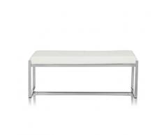 hjh OFFICE 730210 Lighthouse 30 con Asiento Banco de Piel sintética, Color Blanco Cromado 2,5 plazas