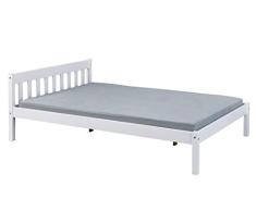 Inter Link Cama Doble de Madera Maciza en Blanco 140 X 200 cm
