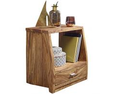Wohnling de Madera Maciza de Sheesham mesilla de Noche con 1 cajón y Estante de 45 x 53 x 40 cm WL1, 517