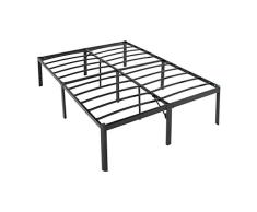 Amazon Basics Marco de Cama Antideslizante Resistente con Listones de Acero, fácil Montaje, 18 Pulgadas, tamaño Queen