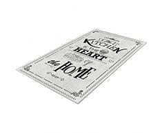 Alfombra de poliester estampada 100 x 150cm modelo HeartOfTheHome gris