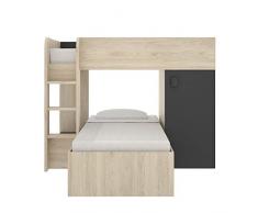 Rimobel Move Litera, Melamina, Natural/Grafito, Doble