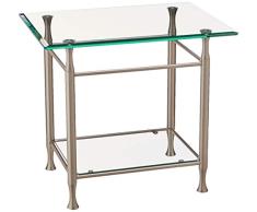 Haku Möbel 39820 mesa auxiliar 58 x 43 x 52 cm, aspecto acero inoxidable
