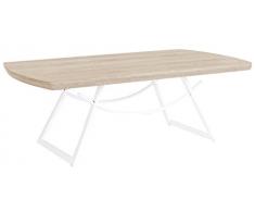 BIZZOTTO Helen Gap Mesa Auxiliar, Efecto Madera Combinar, Metal, Beige, 68 x 125 x 9 cm