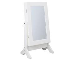 HOME DECO FACTORY Armario para exhibir Florence - Organizador de joyas, color blanco, 34,5 x 22 x 67 cm