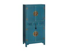MANGORA Mueble Auxiliar Azul DM Oriente 63 X 33 X 131 Cm Aparador, Madera