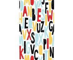 Homemania Alfombra Impresa Letters 1 Antideslizante para Niños, Multicolor, 80 x 150 cm