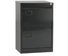 office hippo Oficina hipopótamo Bisley 2 cajón archivador, Color Negro, Metal