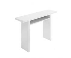 DEKIT GRUPO RIMOBEL TALY Mesa Consola Extensible Comedor Cocina, Melamina, Blanco, 77-75x111x33-66 cm