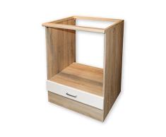 Stella Trading Andy Any Moderno, Color Mate, Armario de Cocina Espacioso con Mucho Espacio de Almacenamiento, Material de Madera, Roble Sonoma/Blanco, 60 x 90 x 60 cm