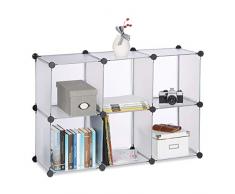 Relaxdays Estantería Modular Pequeña con 6 Compartimentos, 32x96x156 cm