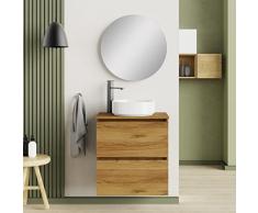 Baikal Mueble de Baño Deva. Mueble Suspendido en Pared Incluye Lavabo cerámico. Disponible en Fondo 39cm y 46cm. Mueble MONTADO.