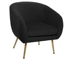 Sillón Solaro de terciopelo negro