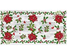 VILBER Alfombra Flor (52x100x0,2 cm), PVC Poliester, Antideslizante, Lavable, Resistente al Calor, con Posibilidad de manteles Individuales y Caminos de Mesa a Juego