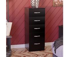 Vida Designs Pecho Cómoda Estrecha, Madera de ingeniería, Black, 36D x 34.5W x 90H centimetres